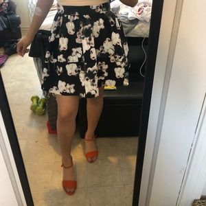 A-line floral skirt